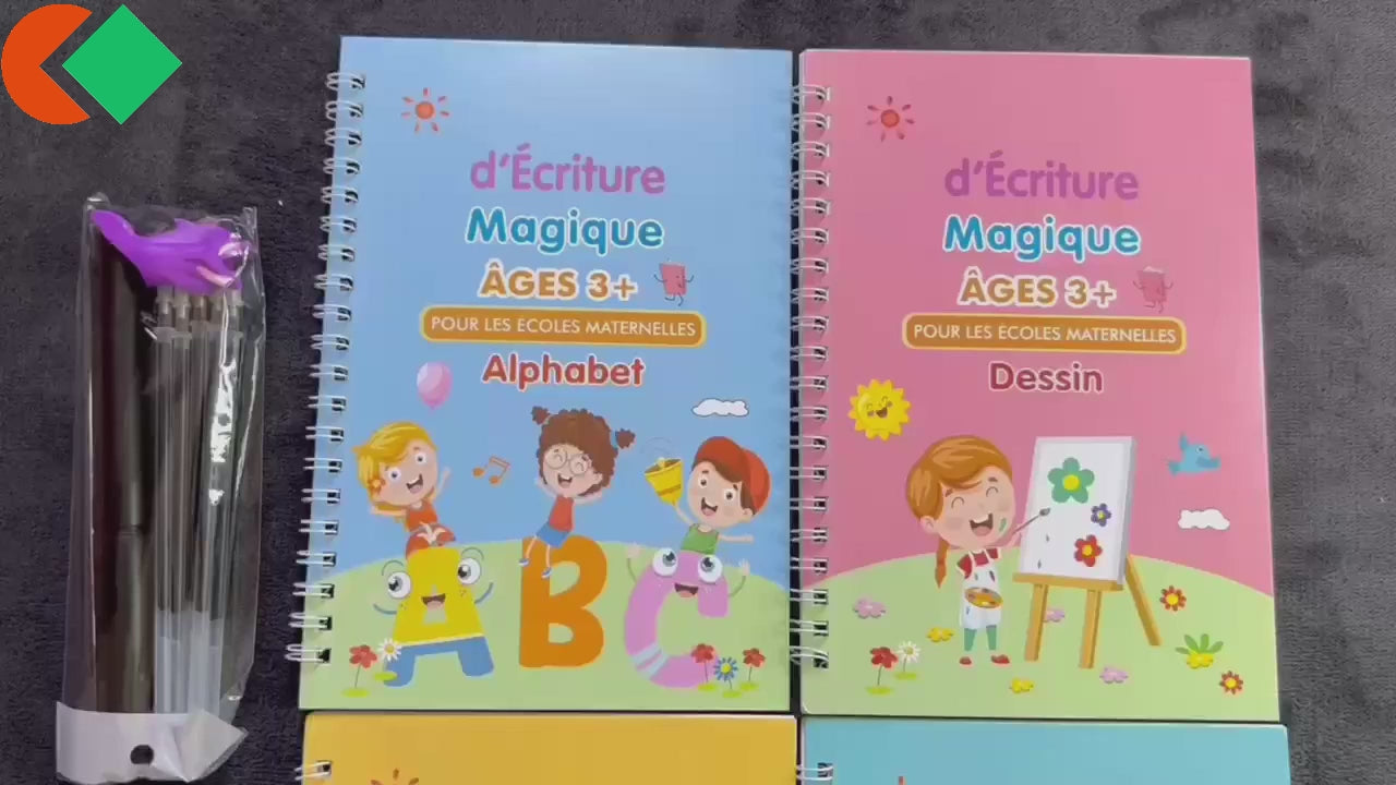 Charger la vidéo : &lt;p&gt;Alphabet, nombre, mathématique, dessin... Avec les cahiers magiques vos enfants développent leur plein potentiel grâce au jeu. &lt;/p&gt;